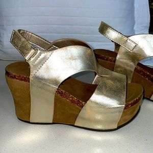 Gold Wedge Sandals